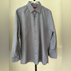 HUGO Hugo Boss Men’s Gray Plaid Shirt Regular Fit 16.5 32/33 Cotton